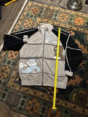 Vintage Studio Southpole x Looney Tunes Velour Full Zip Track Jacket XL